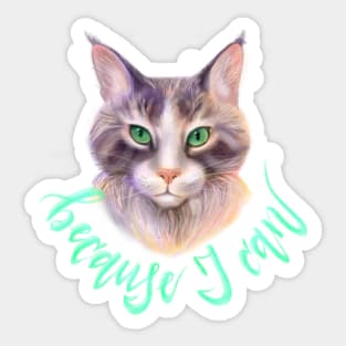 Maine Coon Cat with Green Eyes Sticker